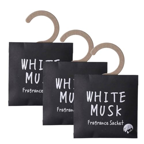 【3個セット】ホワイトムスク 芳香剤 ジョンズブレンド サシェ 消臭 クローゼット ロッカー トイレ 玄関 香り袋 誕生日プレゼント ハンガー付き芳香剤 - ノーブランド品 - 商品画像