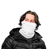 Turtle Fur Double-Layer Neck Warmer, Chelonia 150 Fleece, White
