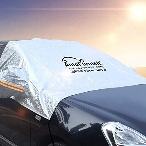 AutoFurnish AERO Car Windshield Cover | 100% Waterproof | Fits All Cars Universal | UV Protection | Mirror Pockets | Soft Cotton Lining | Neon Strips | Double Flap and Clips | Car Window Protector | Stylish Car Accessories (Silver) AutoFurnish AERO Car Windshield Cover | 100% Waterproof | Fits All Cars Universal | UV Protection | Mirror Pockets | Soft Cotton Lining | Neon Strips | Double Flap and Clips | Car Window Protector | Stylish Car Accessories (Silver)