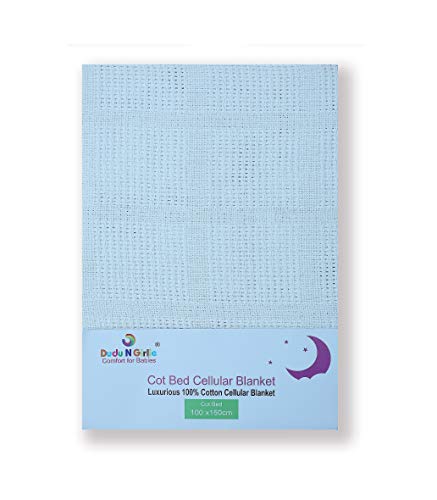 White COT Cellular Blanket 100% Cotton, Size : 100 x 150 cm Made in EU