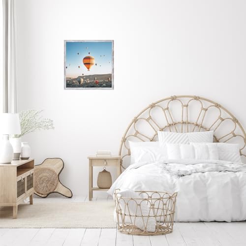 Image of JCJMY 10x10 Picture Frame for Wall Hanging, Wall Mounting Horizontally or Vertically, 10 x 10 Square Wall Gallery Poster Photo Frame with Durable Shatter Resistant Plexiglass, Rustic White