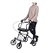 4 kółka medyczne składane pomoce do chodzenia ,Wytrzymały wózek na zakupy z siedzeniem ,Chodzik z napędem Rollator z najnowszym podwójnym systemem hamulcowym ,Używany dla seniorów chodzących na świe