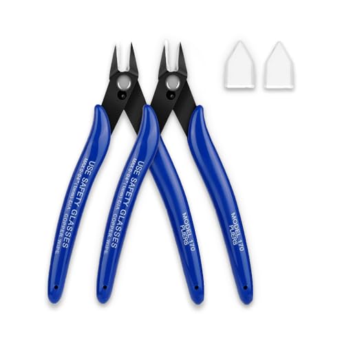 Side Wire Cutters Flush Cutters Precision Spring-Loaded Side Cutter Heavy Duty Diagonal Cutting Pliers in CRV Steel for Electrical Home DIY Jewelry Crafts Cutting (#1 blue2)