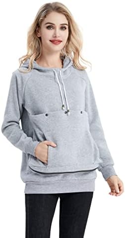 Cat Dog Carrier Hoodie Big Pet Pouch Sweatshirt Puppy Kitten Holder Carrier Pullover Top Kangaroo Unisex Ho…