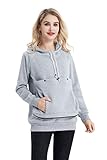 Cat Dog Carrier Hoodie Big Pet Pouch Sweatshirt Puppy Kitten Holder Carrier Pullover Top Kangaroo Unisex Hoodies (Adult, X-Large, Light grey)