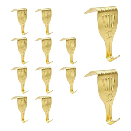 Image of 12Pcs Picture Rail Hooks, Metal Molding Hooks(Gold)