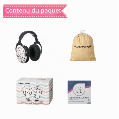 PROTEAR Protections auditives SNR 28 dB pour enfants - Casque Anti Bruit Enfant idéale pour les enfants sous les feux d'artifice,les événements sportifs et les environnements bruyants（Panda） – vue 7