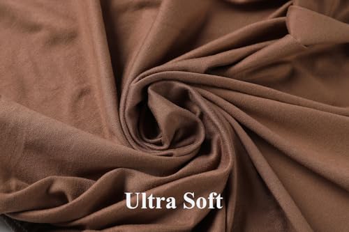 Image of Stretchy Fitted Crib Sheets Set 2 Pack Portable Crib Mattress Topper for Baby Girl Boy,Ultra Soft Jersey Material, Brown & Rabbit