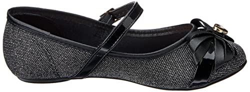 Sapatilha Molekinha Verniz Premium Meninas, Preto/Prata, 33