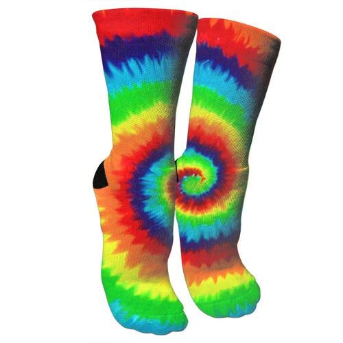 FUNINDIY Crazy Novelty Socks Tie Dye Crew Sock Gift for Men Women