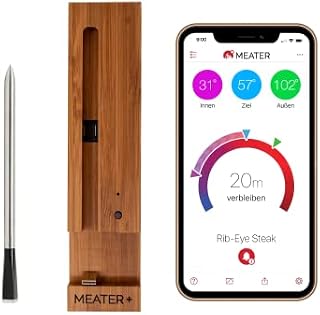 MEATER Plus Brown Sugar | The Ultimate Wireless Smart Meat Thermometer with 50 m Range | For Oven, Grill, Pan and Rotisserie | Perfect Meat Enjoyment via App