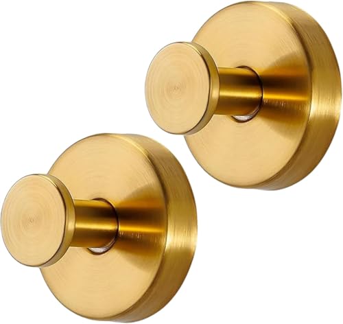 Linwnil Cup Wreath Hanger,Suction Cup Hooks Hanging 15 Lbs,Waterproof Suction Cup Wreath Holder for Windows, Shower, Wreaths,Smooth Doors (2, Gold)