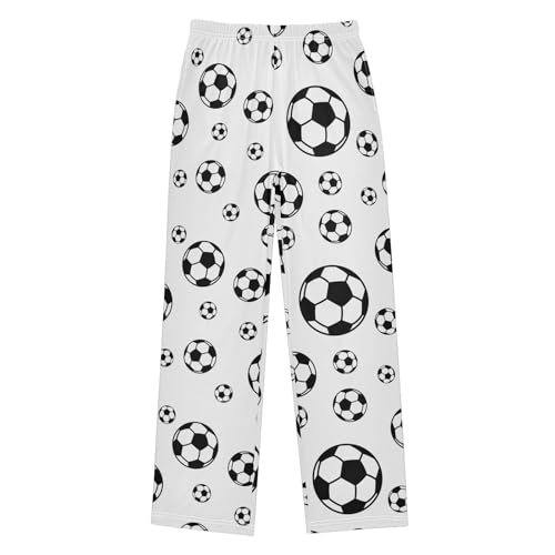 CaTaKu Boys Football Soccer Ball Pants for Boys Girls Wide Leg Sweatpants Kids Long Bottoms with Pockets Size 6-14Y