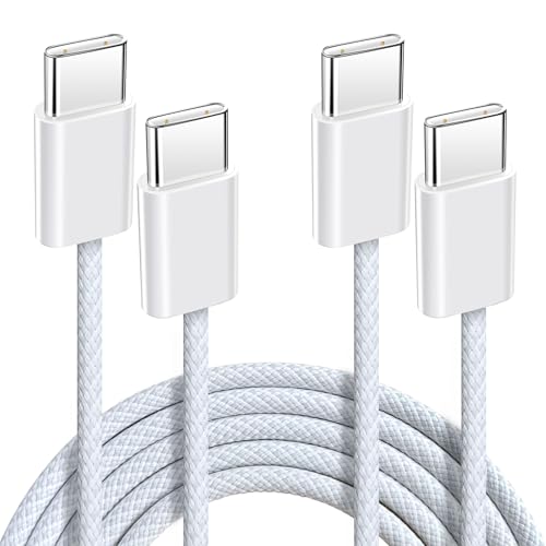 Anysea Kabel USB C na USB C 60 W: kabel USB typu C na typ C [2 sztuki - 1 M] 3 A szybkie ładowanie nylonowy pleciony kabel kompatybilny z iPhone 16 15 Pro Max Galaxy S24 S23 pikselami iPad MacBook