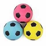 Pawdoer 2.6' Squeaky Dog Ball for Medium Dogs, Soft Latex Rubber Squeaky Dog Toys, Cute Bounce Pet Squeak Toys Play Fetch Football Soccer Ball