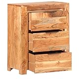 Das einzigartige Sideboard besteht aus massivem Akazienholz und ist mit 3 Schubladen ausgestattet. Es ist die perfekte Ergänzung für Ihr Wohnzimmer.