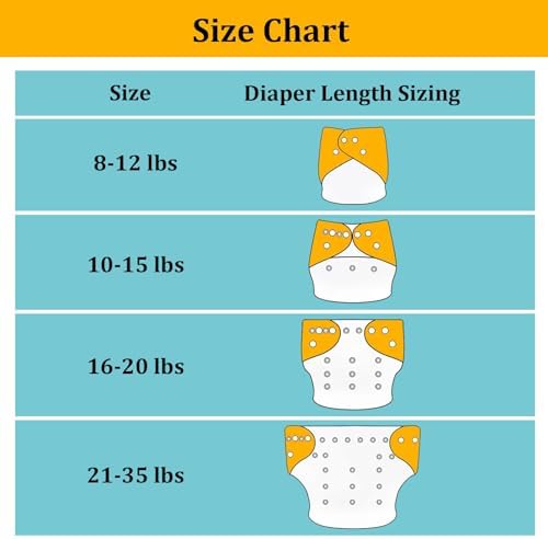 babygoal Reusable Cloth Diaper with Insert for Baby Boys Girls 8-35lbs — 사진 6
