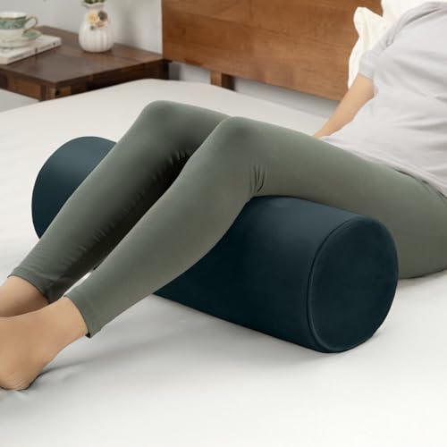 Image of Wakefit Firm Bolster Pillow | Pack of 1 | 23x8 Inch | Firm Foam & Removable Velvet Fabric | Machine Washable Cover | for Bed, Sofa & Diwan | Green