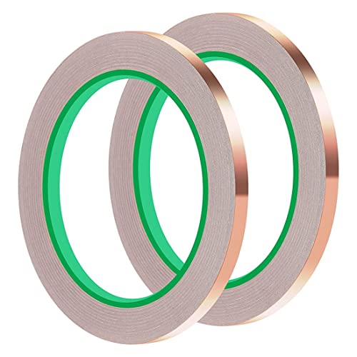 ANNJUC Cinta de cobre de doble cara guía fuerte adhesivo conductor para vidrieras, blindaje, reparación eléctrica
