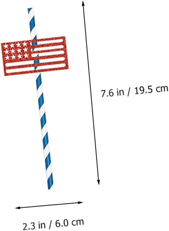 VICASKY Independence Day Paper Straws 20pcs Patriotic Drinking Straws Party Supplies Disposable for Fourth of July Holiday Events