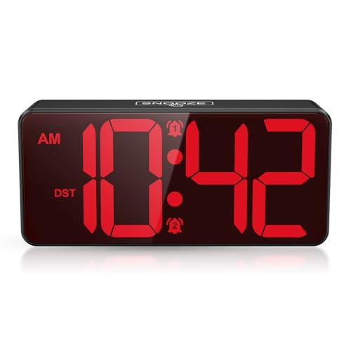 AMIR Digital Clock for Bedroom, Battery Powered Bedside Alarm Clock