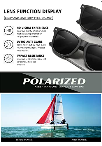 Image of Carefully Driving Sunglasses Men Women Square Polarized Sun Glasses Fishing UV protection (3 pack)