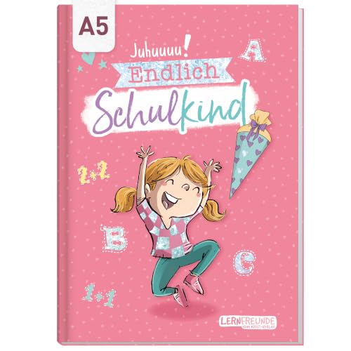 Endlich Schulkind Einschulungsalbum A5, Geschenk zur Einschulung "Rosa" – Ansicht 1