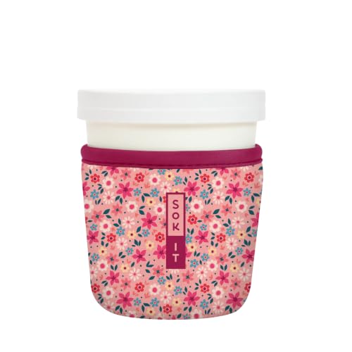 Sok It IceCreamSok Insulated Neoprene Cover (Spring Bouquet, Fits Tapered Pints)