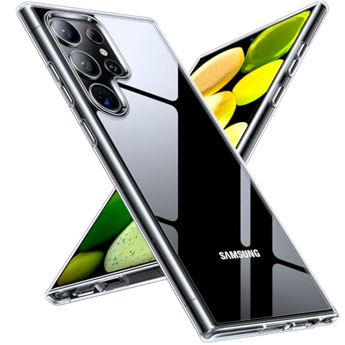 TORRAS Diamond Clear Designed for Samsung Galaxy S24 Ultra Case, 12FT Military Grade Drop Tested, Never Yellowing, Hard Back Soft Edge Slim Thin Shockproof Phone Case for Galaxy S24 Ultra 6.8", Clear