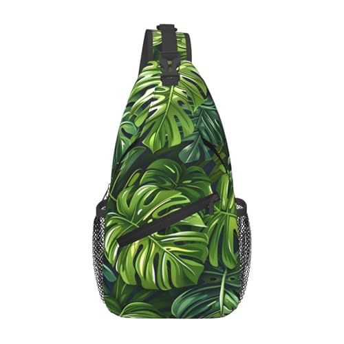 Mochila tipo bandolera con estampado hojas para adultos