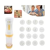 QWASZX Electric Cookie Press Gun Cookie Maker Kit Electric Cookie Decorating Tool with 12 Discs and 4 Icing Tips Perfect for DIY Cookie Maker and Cake Icing Decoration Kitchen Baking Tools