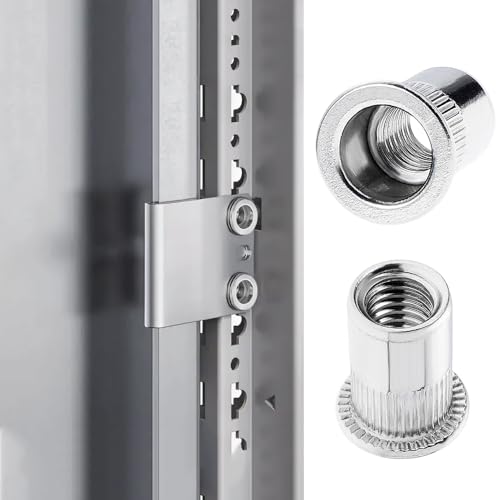 mizikuu 100 Stück M8 Nietmuttern, M8 Blindnietmuttern aus Edelstahl Flachkopf-Gewindeeinsätze Blindeinsatzmutter Gewindenieten Befestigung für Stahl, Legierung, Kupfer, Kunststoff, Glasfaser