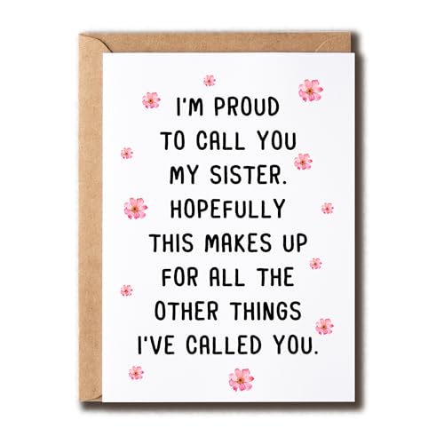 SMHGifts I'm Proud To Call You My Sister - Proud Of You Card for Sister - Sister Card - Happy BirthdayJ[h - ô߂łƂJ[h - ʔJ[h