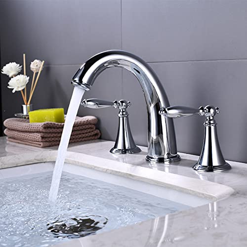 Robinet de lavabo de salle de bain pour rénover une vasque avec mélangeur double levier rétro - 2