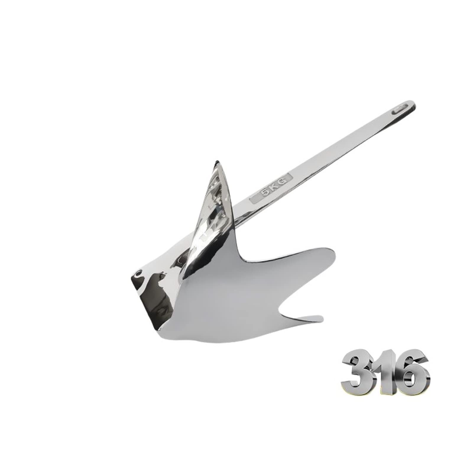 Ancla De Barco Pesado De Acero Inoxidable 316 De Múltiples Especificaciones Ancla De Yate Marino 1-80kg(10kg)