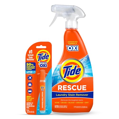MADE BY NEHEMIAH Tide Rescue Laundry Stain Remover Spray with Oxi + Travel Size Tide To Go Pen, Spot...