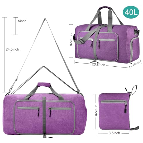 Image of Dimayar 40L Foldable Duffle Bag, Travel & Weekender, Overnight, Gym