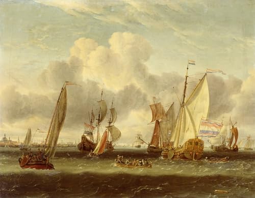 Toile Amsterdam d'Abraham Storck 60x90cm pour créer un salon élégant au style maritime