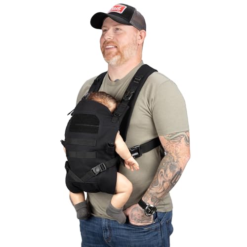 Tactical Baby Gear Tactical Baby Carrier for Dads – Ergonomic, Hip Healthy & Comfortable for Infants and Toddlers (8–33 lbs) (Black)
