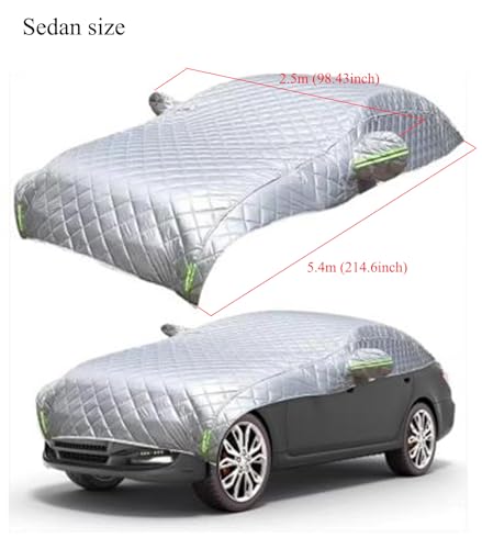 Image of Car Cover Against Hail, Windshield Protector, Thicken for SUV, Hail Blanket, Dustproof Snowproof for Sedan and Hatchback (Silver, Sedan)