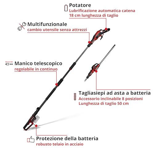 Einhell Professional Multifunzione GP-HC 18/5020 Li T Bl-Solo Power X-Change (18 V, Brushless, Tagliasiepi Da 50 Cm, Potatore Da 18 Cm, Manico Telescopico, Senza Batteria) - 3