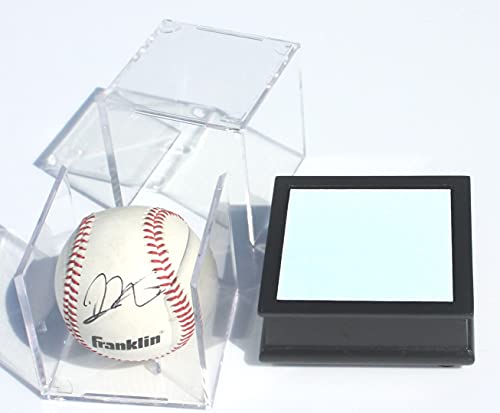 Displaygifts Baseball Display Case Wooden Stand Lacrosse Ball Holder- Pro Graded Uv Protection Cube For A Home Run Or Autographed Ball, Black Stand #TOP4