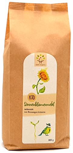 Bio-Sonnenblumenmehl 800g, teilentölt aus Biosaatgut-Initiative, vermahlen in Granitsteinmühle Cover