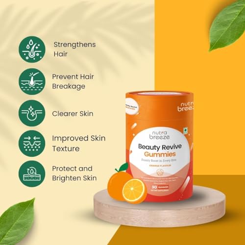Image of Hair Gummies For Women and Men | 60 Days Pack | Beauty Gummies For Hair Growth, Skin Glow & Strong Nails | Orange Flavour