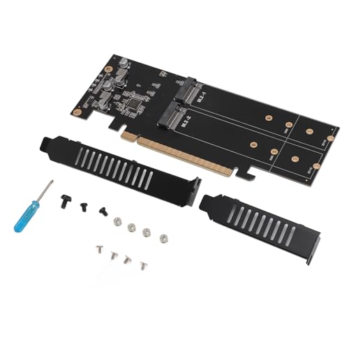 M.2 NVMe to PCIe 4.0 X16 Adapter, 4 Bay SSD Solid State Drive Array Expansion Card, 4x32Gbps Data Transfer Speed, Support M.2 NVMe 2230 2242 2260 2280
