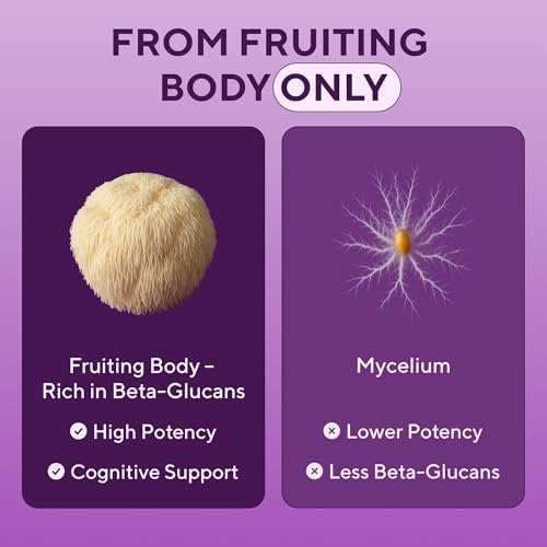 Lions Mane Mushroom Capsules 10 000mg – Highly Concentrated Extract Hericium Erinaceus 10:1 – Lab-Tested with Certificate Lions Mane Supplement – 180 Vegan Capsules - Image 4