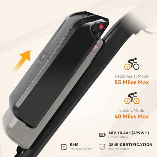 Image of Qlife Electric Bike for Adults /Teens Racer, 20+MPH 21-Speed Peak 1200W Brushless Motor Adult Electric Bicycles, 48V 10.4Ah Removable Battery Mountain Ebike, Up to 55 Miles, 27.5X2.1 Tire E Bike