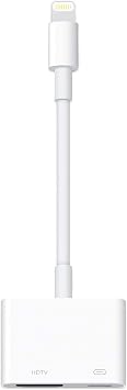 Lightning to HDTV Adapter for iPhone, Apple MFi Certified Digital AV Dongle, 1080P Sync Screen Cable with Lightning Charging Port, No need to power your iPhone, iPad to TV/Projector/Monitor