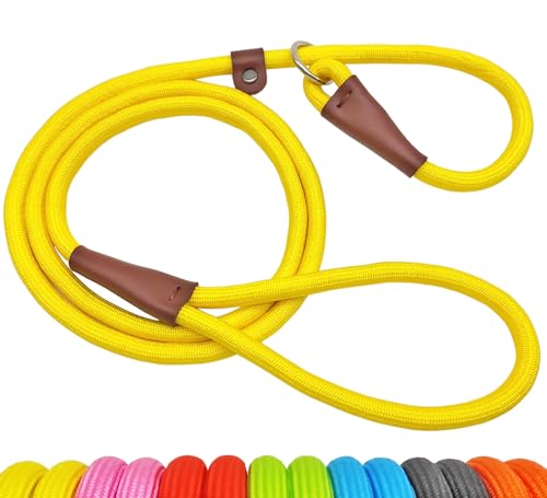 SEPXUFORE 5 FT Slip Lead Dog Leash, Heavy Duty 1/2&rdquo; Strong Nylon, Solid 7 Colors Training Leash...