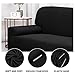 uxcell Stretch Sofa Cover Couch Covers Solid Classic for Sofas Armchair Universal Elastic Polyester Furniture with One Pillowcase Medium Black